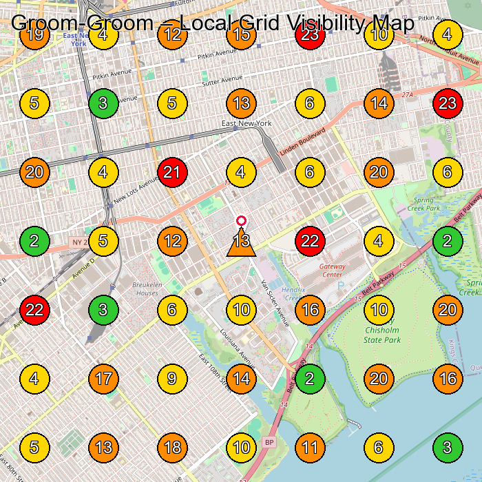 Groom-Groom Pet Groomer GeoGrid ranking map for None